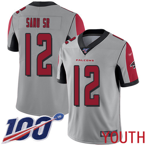Atlanta Falcons Limited Silver Youth Mohamed Sanu Jersey NFL Football #12 100th Season Inverted Legend->atlanta falcons->NFL Jersey
